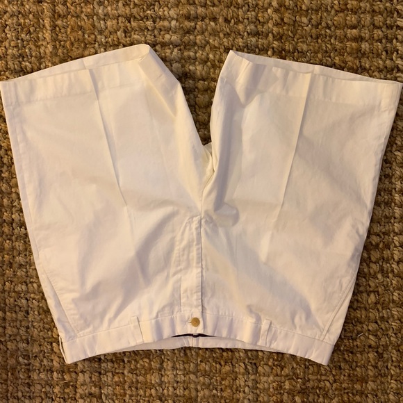 Ralph Lauren Purple Label Off-White Flat Front Shorts - Picture 1 of 8